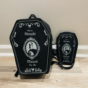 Nightmare Before Christmas Coffin BackPack Wallet Set